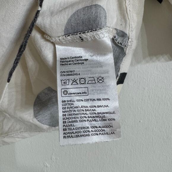 H&M Disney Mickey Mouse White Long Sleeve Shirt Top Size 12 Months 100% Cotton - Picture 4 of 5